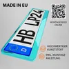 2 Stück Kennzeichenhalter Türkis - Chrom Produktbild-Vorschau 4