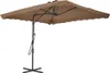 vidaXL Slnečník s oceľovou tyčou 250x250 cm Taupe Náhľad obrázku produktu 1
