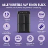 A marketing image showcasing the features of a Brabantia Double Stack Airfryer XXL. Produktbild-Vorschau