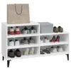 vidaXL Schuhregal Hochglanz-Weiß 102x36x60 cm Holzwerkstoff Produktbild-Vorschau 8