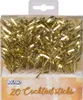 20 Cocktail-Spiesser - 10 cm Picker | Gold Produktbild-Vorschau 1