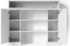 An empty white cabinet with multiple shelves and two doors. Náhled obrázku produktu