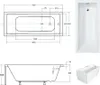 Badewanne MODERN BLACK&WHITE 180x80 mit Füßen, Siphon und Produktbild-Vorschau 3