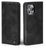 A black flip case for an iPhone 15 Pro is shown from two angles. Produktbild-Vorschau