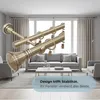 A living room scene with a sofa, coffee table, and chairs, featuring a close-up of a curtain rod. Produktbild-Vorschau