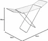 A silver metal drying rack with dimensions indicated. Produktbild-Vorschau