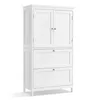 A white wooden cabinet with two doors on top and two drawers below, set against a white background. Produktbild-Vorschau