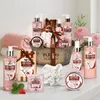 A collection of bath and body products arranged on a countertop. Podgląd zdjęcia produktu