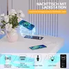 LVSOMT Moderner LED Nachttisch in Weiß mit integrierter Produktbild-Vorschau 11