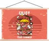 MuchoWow® Textilposter Sonnenschirm - Sommer - Vintage Produktbild-Vorschau 1