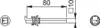 Hoppe F / Ei Profilstift Vierkant 10mm Länge 80mm Eisen Produktbild-Vorschau 3