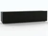 A black TV cabinet with a fluted front, shown from the front-left on a white background. Produktbild-Vorschau