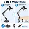 Lampa biurkowa MasterLED E27 czarna, regulowane ramię Podgląd zdjęcia produktu 6