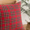 2er Set Rot Plaid Kissenbezug 45x45cm Tartan Kissenhülle Produktbild-Vorschau 2