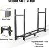 A diagram showing the dimensions and components of a sturdy steel stand. Produktbild-Vorschau