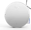 A white robot vacuum cleaner is shown from a top-down perspective, with its charging base visible on the right side. Produktbild-Vorschau