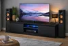 Meuble TV de 140 cm, noir, avec éclairage LED, épaisseur 18 Voir les images du produit 3
