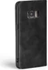 A black flip cover phone case for a Samsung Galaxy S8 is shown from the side. Produktbild-Vorschau