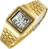 A close-up, angled shot of a gold Casio Vintage digital watch. Produktbild-Vorschau