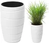 A white planter pot is shown next to a planter pot with a green plant inside. Anteprima dell’immagine prodotto
