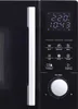 A close-up of the control panel of a black microwave oven. Produktbild-Vorschau
