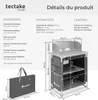 Cuisine de camping en aluminium 76 x 53,5 x 107 cm - gris Voir les images du produit 6