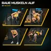 Collage of four images showing people performing weightlifting exercises in a home gym setting. Produktbild-Vorschau