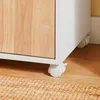 Detail der Rollen und Holzfront des SoBuy Schubladenschrankes ASK04-WN Náhľad obrázku produktu