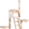Wiltec Kratzbaum 240-260 cm beige/weiß, Katzenkratzbaum Produktbild-Vorschau 4