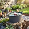Metallwanne oval mit Griffen 59 x 36 cm - dunkelgrau - Produktbild-Vorschau 7
