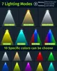 A graphic displaying different lighting modes and colors for a product. Produktbild-Vorschau