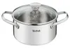 A stainless steel pot with a glass lid, placed on a white background. Náhled obrázku produktu