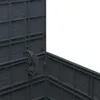 A close-up view of the hinge mechanism of a dark grey storage box. Anteprima dell’immagine prodotto