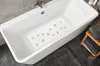 A white bathtub with a bath mat inside. Produktbild-Vorschau