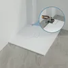 SMC Duschwanne 120x100cm weiß Steinoptik mit Ablaufgarnitur Produktbild-Vorschau 6