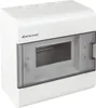 A white electrical distribution box with a transparent gray cover. Anteprima dell’immagine prodotto