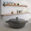 osoltus Gusseisen Bauernpfanne m. Deckel 30cm hellgrau Produktbild-Vorschau 7