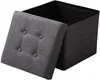 A dark gray fabric storage ottoman with its lid partially open, revealing the black interior. Náhľad obrázku produktu