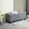 Ławka HOMCOM z pojemnikiem i imitacją lnu, tapicerowana Podgląd zdjęcia produktu 3