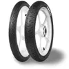 Two motorcycle tires on white rims are shown against a white background. Podgląd zdjęcia produktu