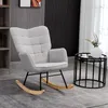 HOMCOM schommelstoel, ergonomisch ontwerp, houten poten, Productafbeelding-voorbeeld 2