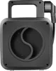 A black cable reel with a handle and a coiled cord compartment is shown against a white background. Podgląd zdjęcia produktu