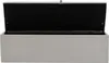 An open storage bench with a light gray exterior and a black interior. Voir les images du produit