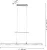A product image showing a modern LED pendant lamp with dimensions indicated. Produktbild-Vorschau