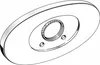A product image of a chrome rosette for bathroom fixtures. Produktbild-Vorschau