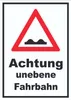Schild Achtung unebene Fahrbahn A3 Rückseite selbstklebend Produktbild-Vorschau 1