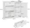 A diagram of a white shoe cabinet with dimensions indicated by text and lines. Produktbild-Vorschau