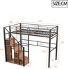 Patrová postel Merax 90x200 cm se schody a zábranou na Náhled obrázku produktu 7