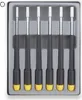 A set of six hex head screwdrivers neatly arranged in a gray tray. Produktbild-Vorschau
