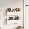 vidaXL Wand-Schuhregale 2 Stk. Weiß 59x9x23 cm Massivholz Produktbild-Vorschau 2